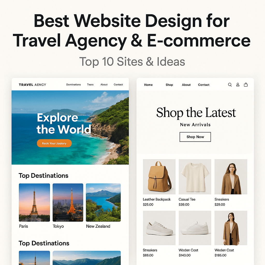 Best Website Design for Travel Agency & E-commerce Top 10 Sites & Ideas