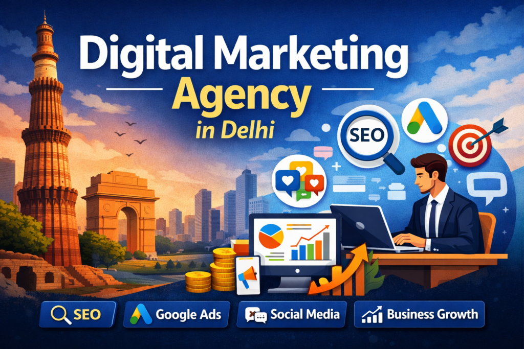 Grow your business with expert SEO, Google Ads and social media marketing services in Delhi.
